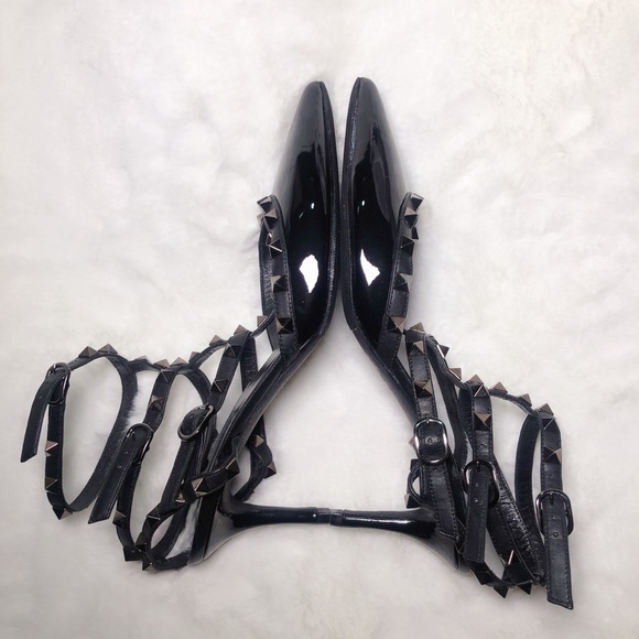 ❤️SOLD❤️Valentino rockstud kitten so black 38.5 - Picture 3 of 8